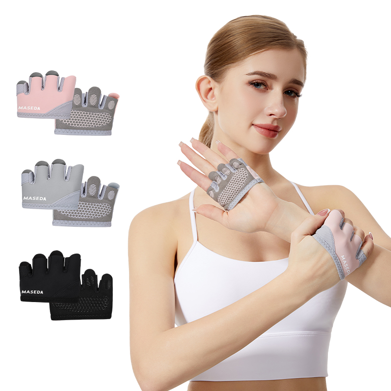 Yoga Fitness Yoga - Pair of Fitness Fingerless Gloves: Anti-Blister