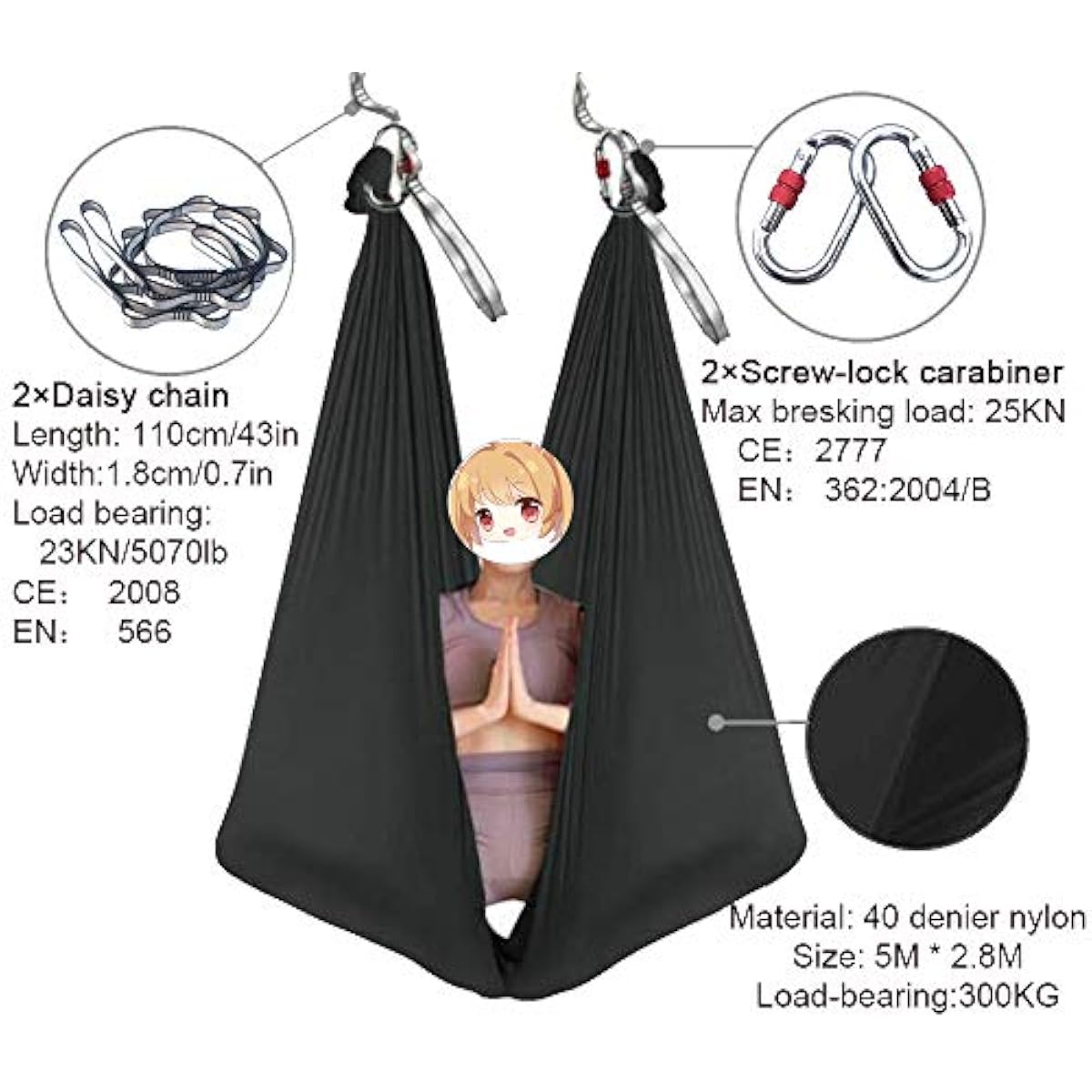 Aerial Yoga Hammock 5M x 2.8M  - Yoga Swing Aerial recension och pris